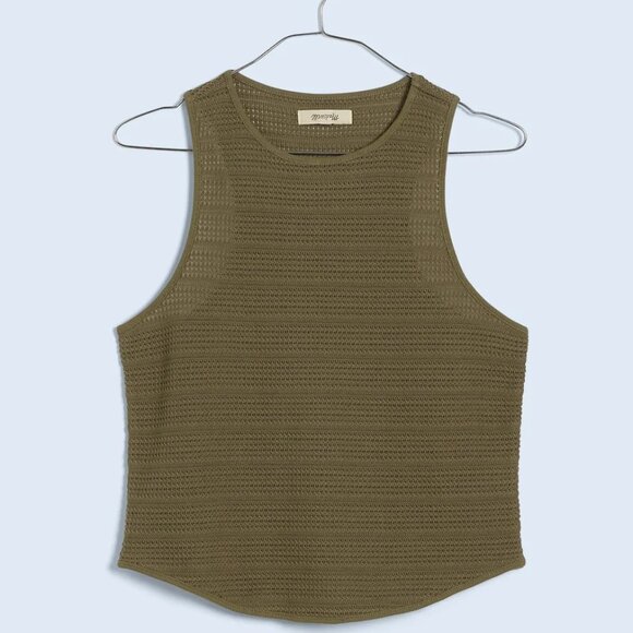 Madewell Tops - NWT Madewell Crochet Knit Cutaway Tank - Size XL